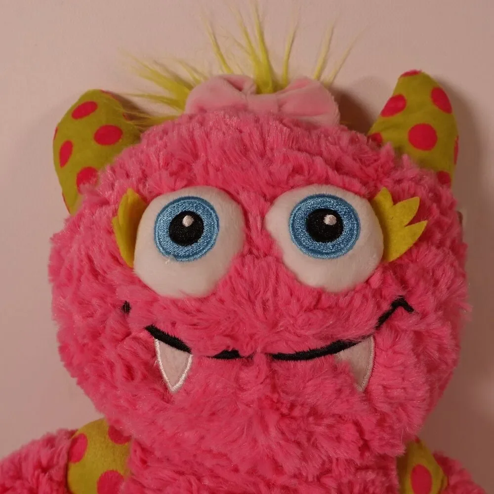 Gund Monsteroos Shasta 14” Stuffed Plush Pink, Neon Green, and Polka Dot NWT